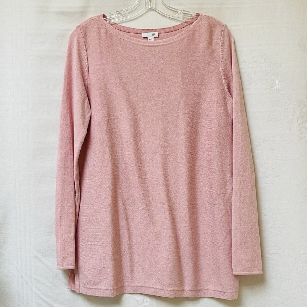 J Jill Womens XS Pink Oversized Knit Tunic Sweaterโ Party Classic Lagenlook
